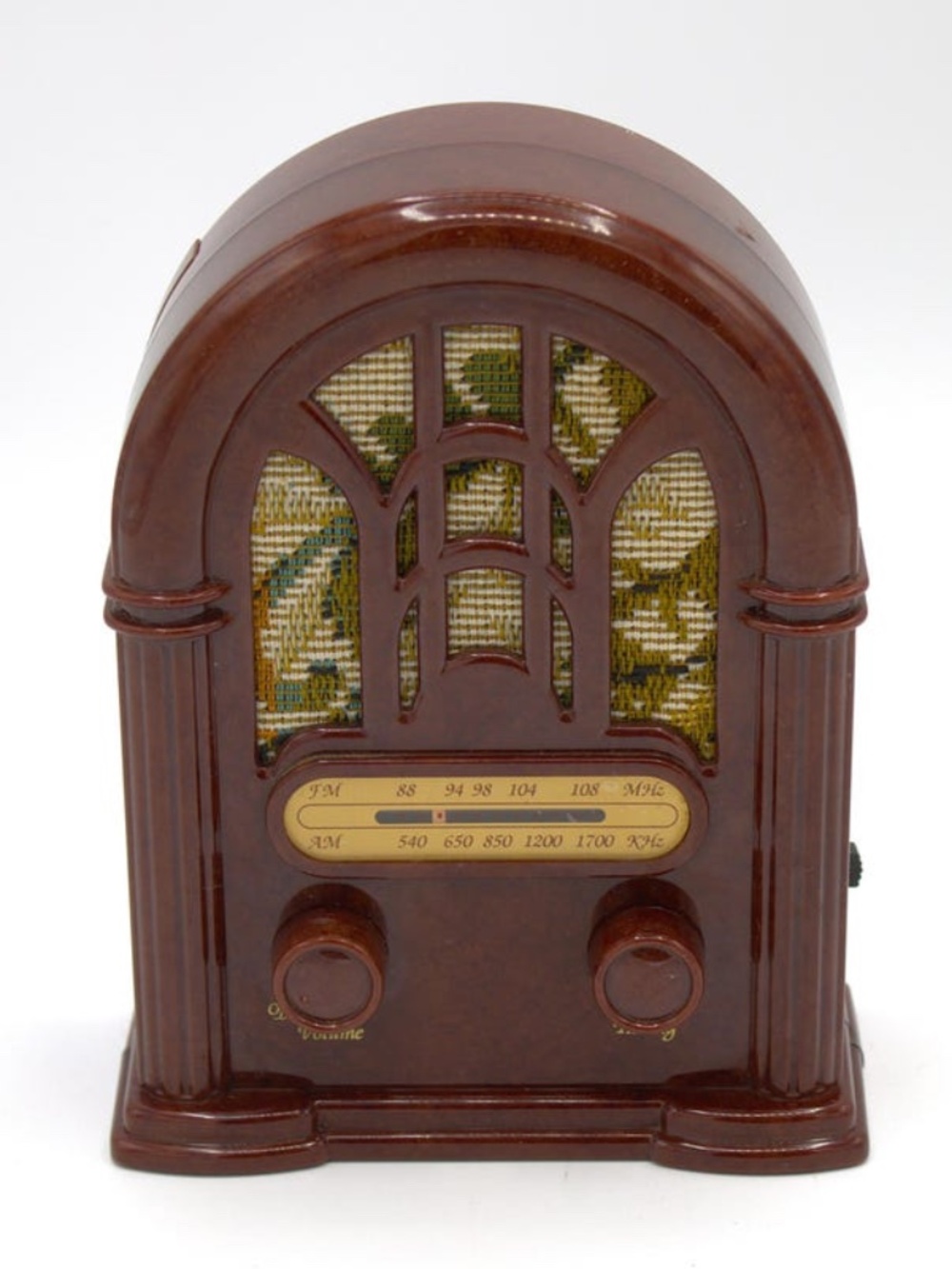 Vintage mini antique radio replica retro AM/FM receiver cloth speaker portable r